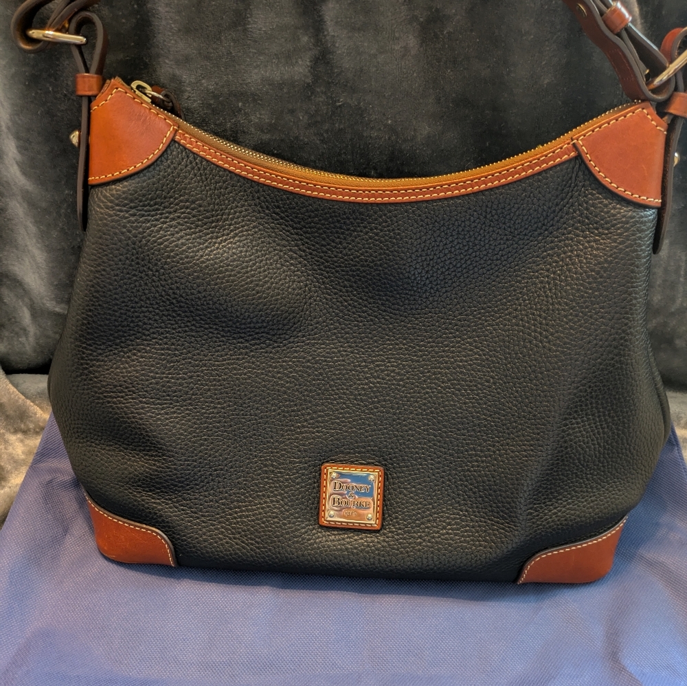 Dooney and Bourke Wexford Black/Saddle Hobo bag